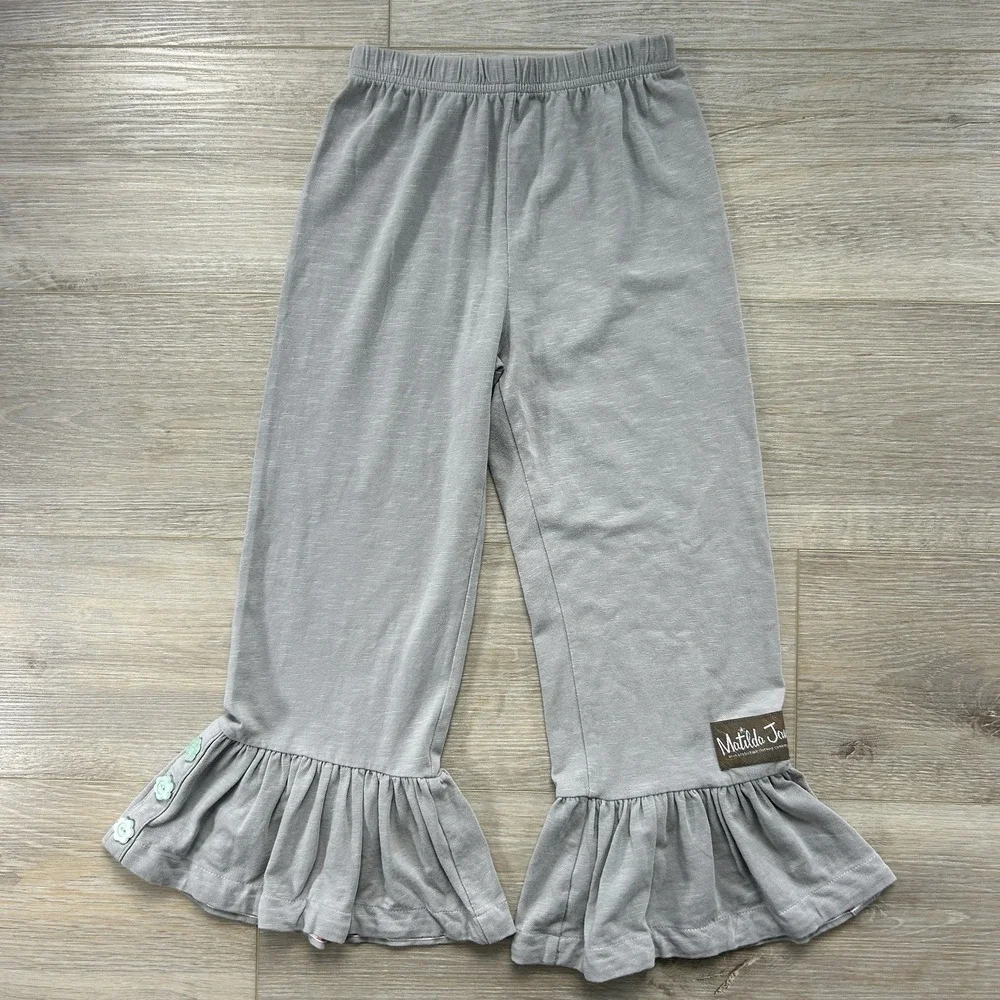 Matilda Jane Girls Size 6‎ Ruffle Pants/Leggings Multi Colors Ruffles Lot of 2